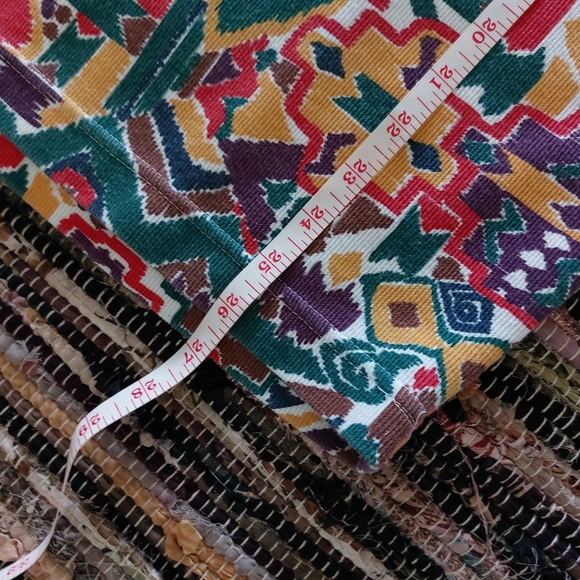 Vtg 90s Huntington Ridge Colorful Red Yellow Abstract Print Short Sleeve Shirt - Picture 9 of 11